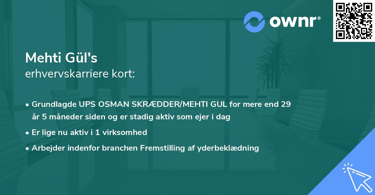 Mehti Gül's erhvervskarriere kort