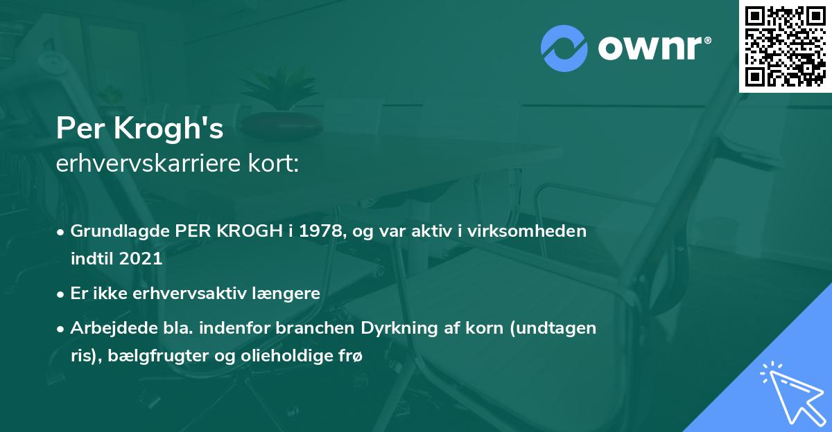 Per Krogh's erhvervskarriere kort