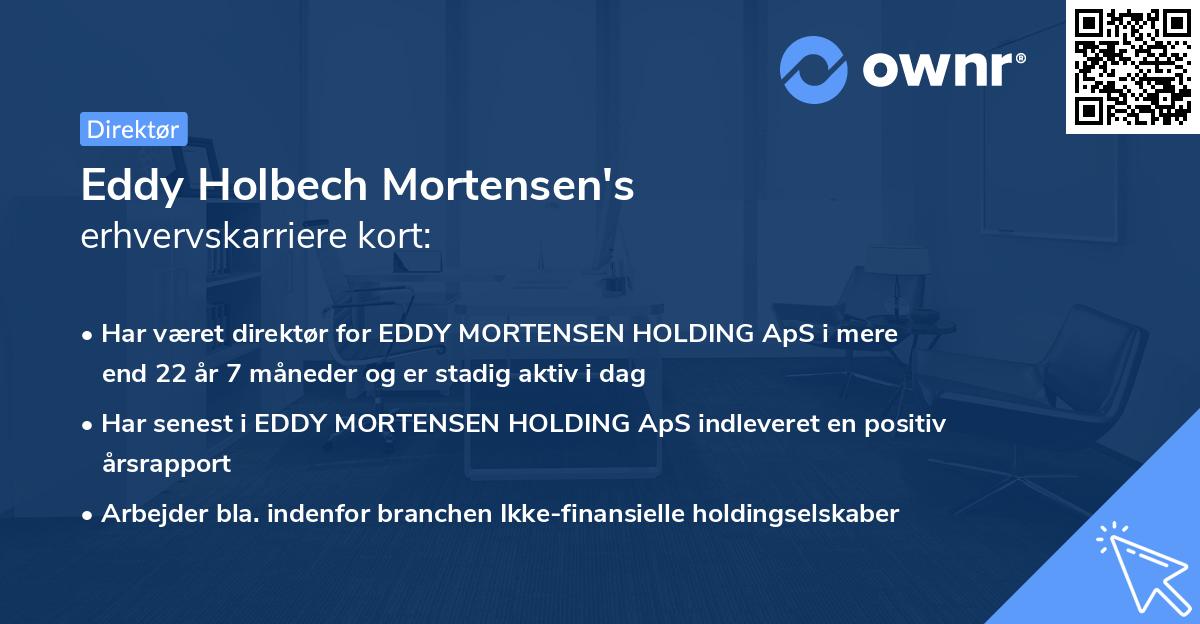 Eddy Holbech Mortensen's erhvervskarriere kort