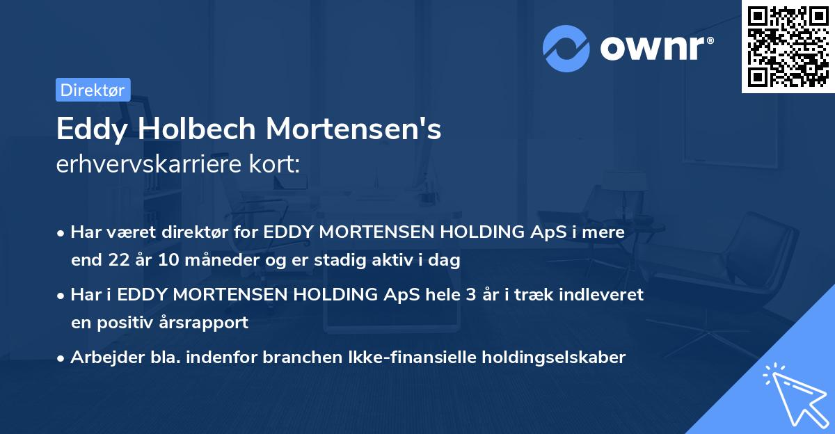 Eddy Holbech Mortensen's erhvervskarriere kort