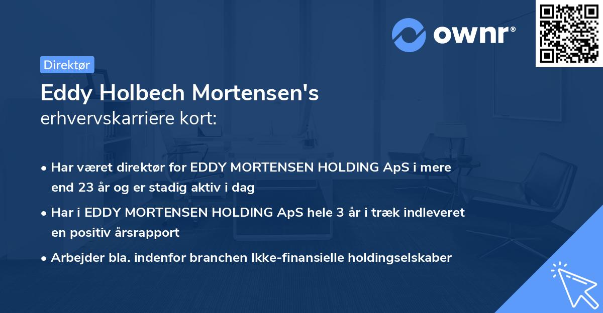 Eddy Holbech Mortensen's erhvervskarriere kort