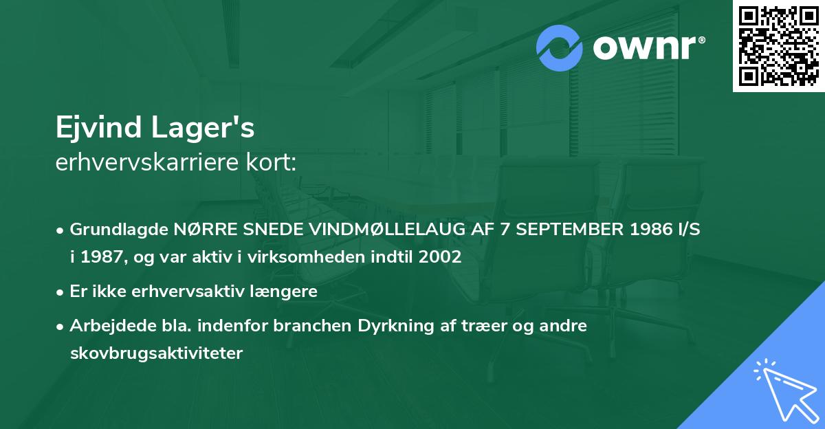 Ejvind Lager's erhvervskarriere kort