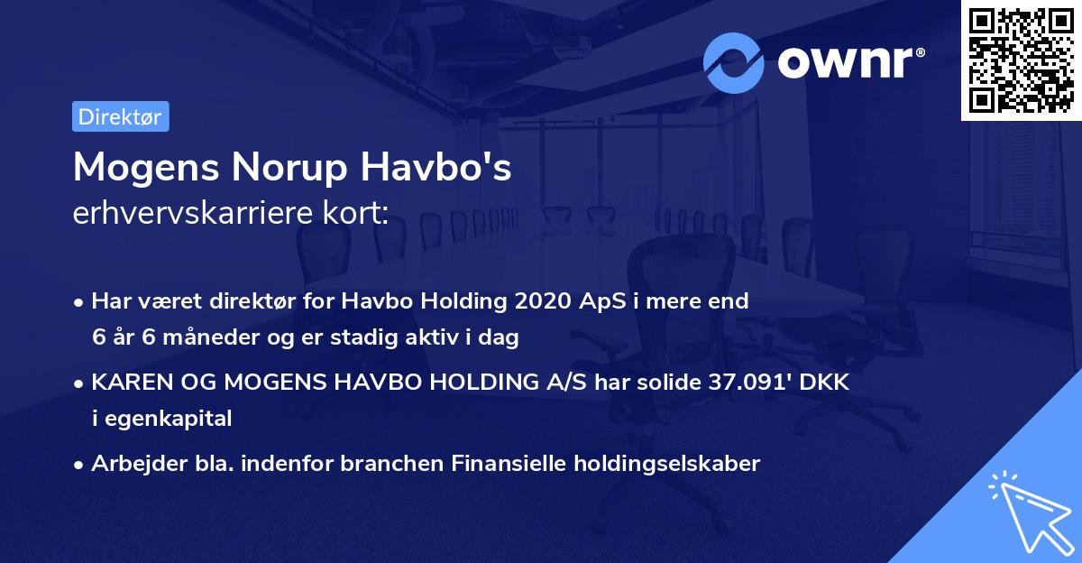 Mogens Norup Havbo's erhvervskarriere kort
