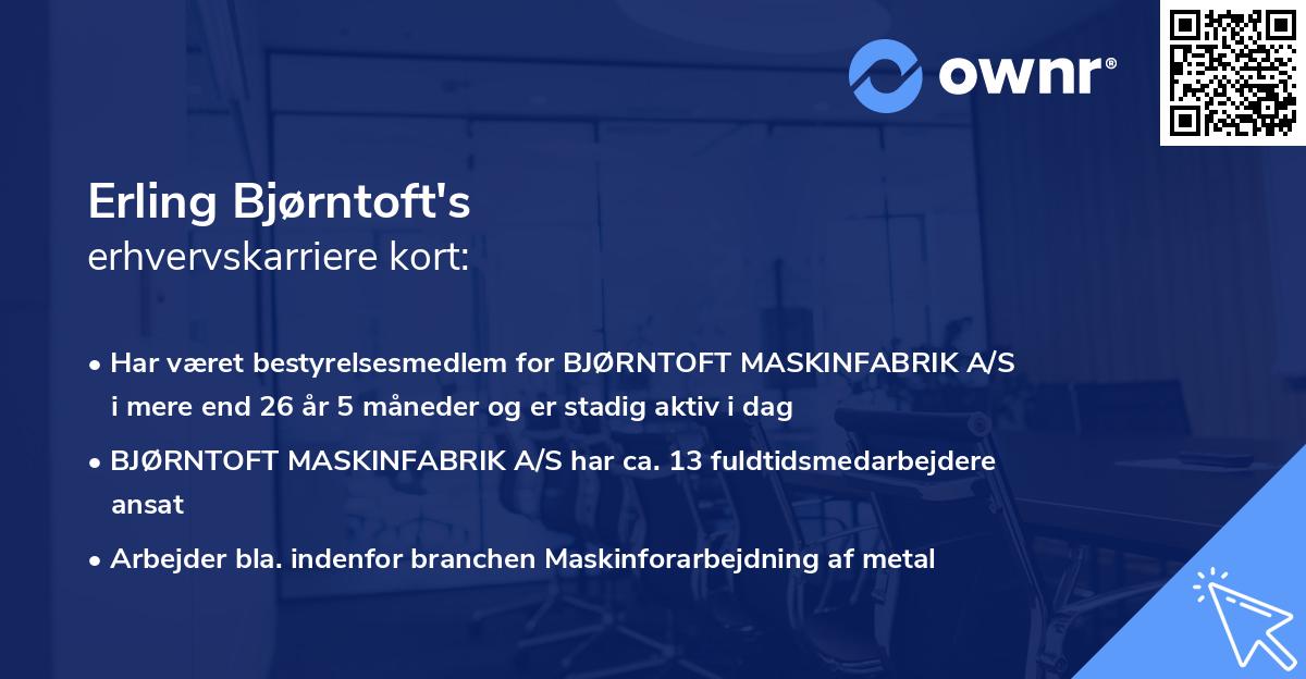 Erling Bjørntoft's erhvervskarriere kort