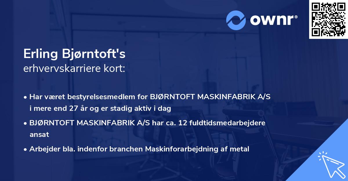 Erling Bjørntoft's erhvervskarriere kort