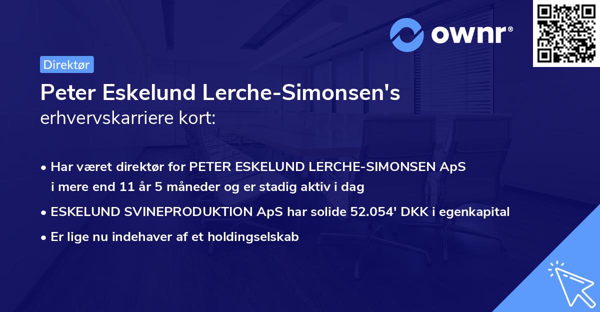 Peter Eskelund Lerche-Simonsen's erhvervskarriere kort