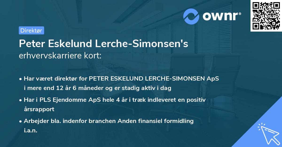 Peter Eskelund Lerche-Simonsen's erhvervskarriere kort