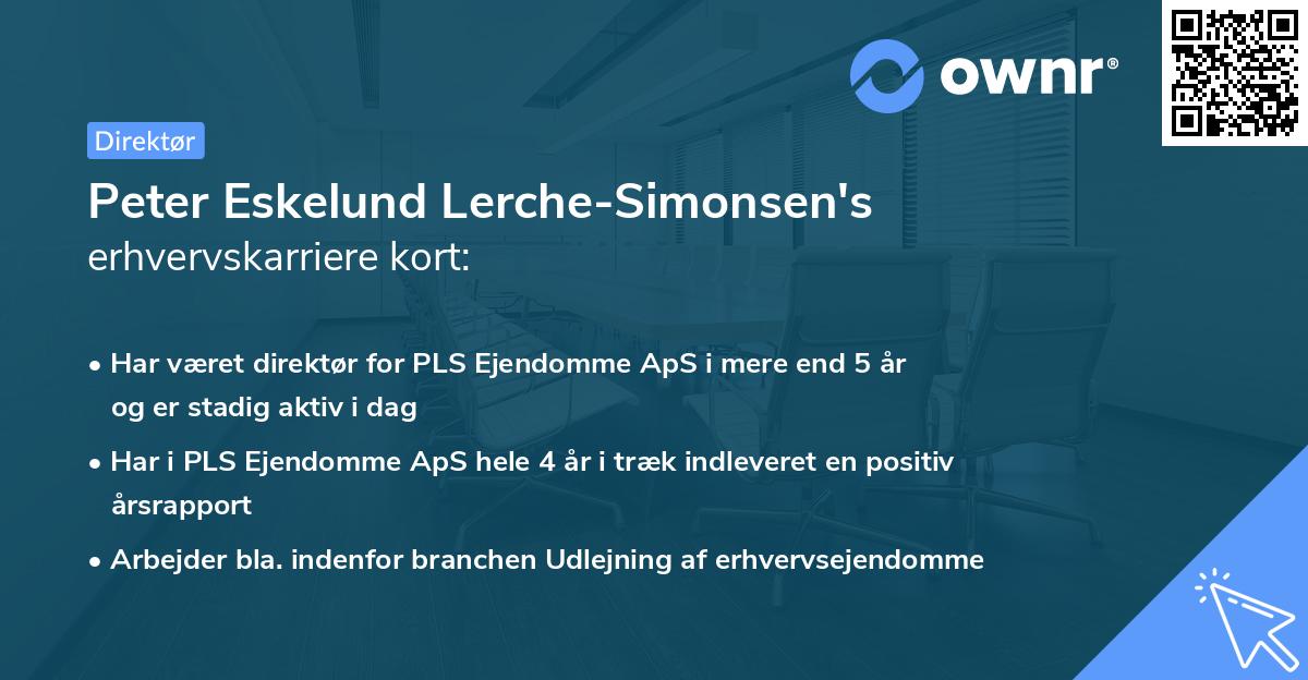 Peter Eskelund Lerche-Simonsen's erhvervskarriere kort