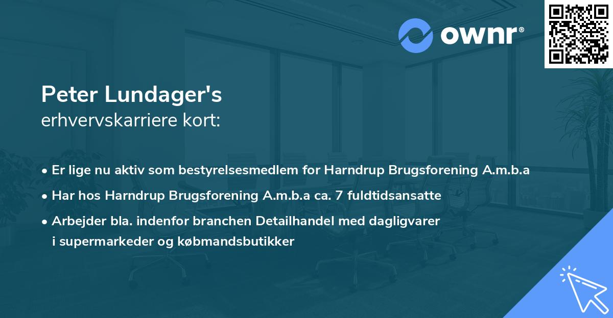 Peter Lundager's erhvervskarriere kort