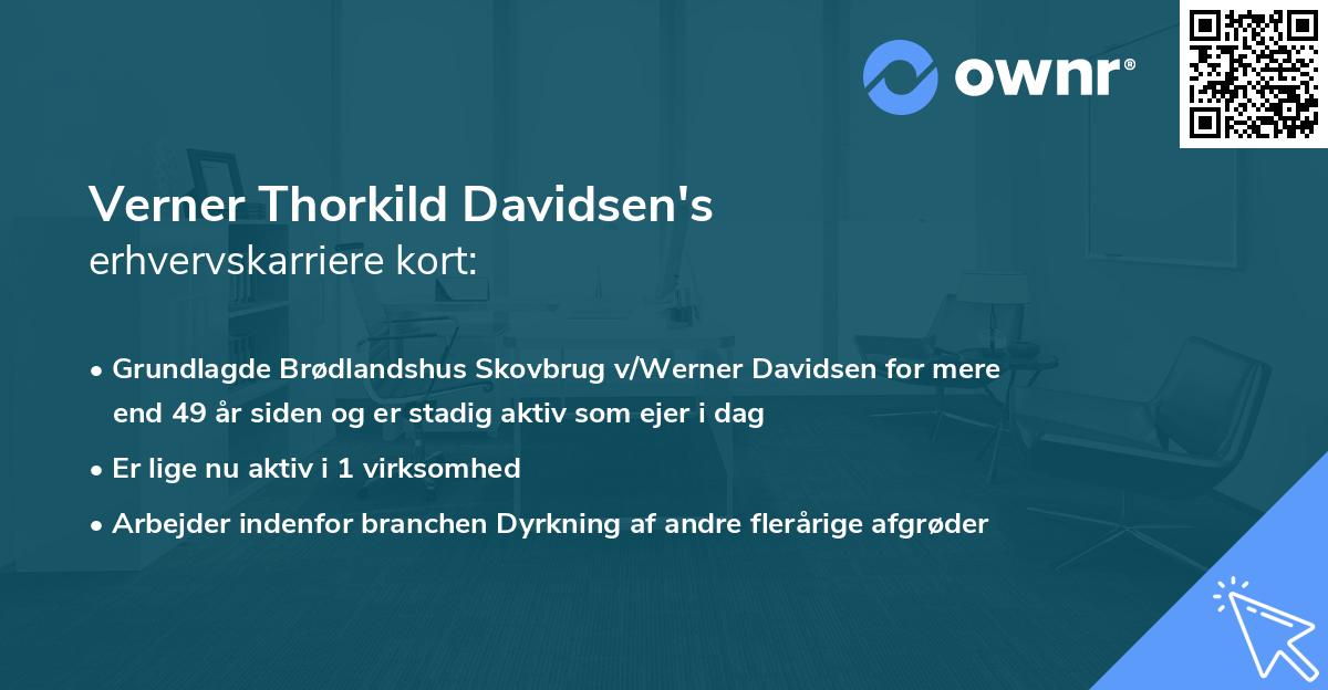 Verner Thorkild Davidsen's erhvervskarriere kort