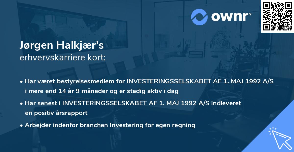 Jørgen Halkjær's erhvervskarriere kort