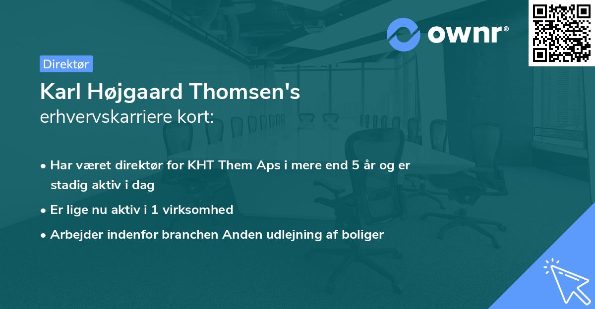 Karl Højgaard Thomsen's erhvervskarriere kort