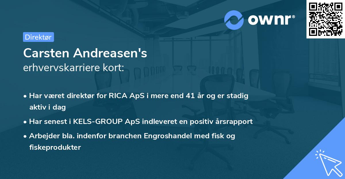Carsten Andreasen's erhvervskarriere kort
