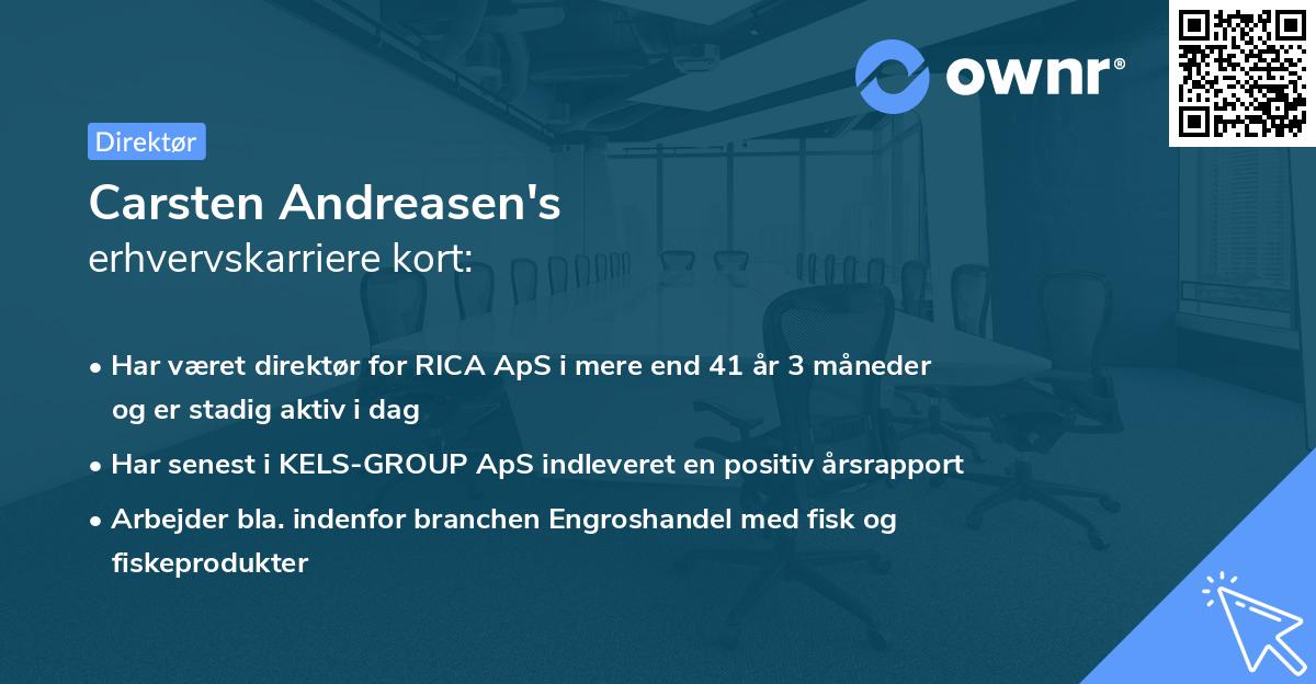 Carsten Andreasen's erhvervskarriere kort