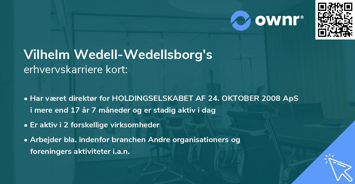 Vilhelm Wedell-Wedellsborg's erhvervskarriere kort