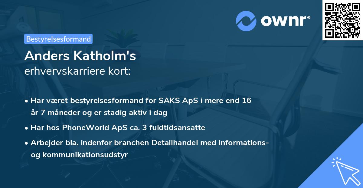 Anders Katholm's erhvervskarriere kort
