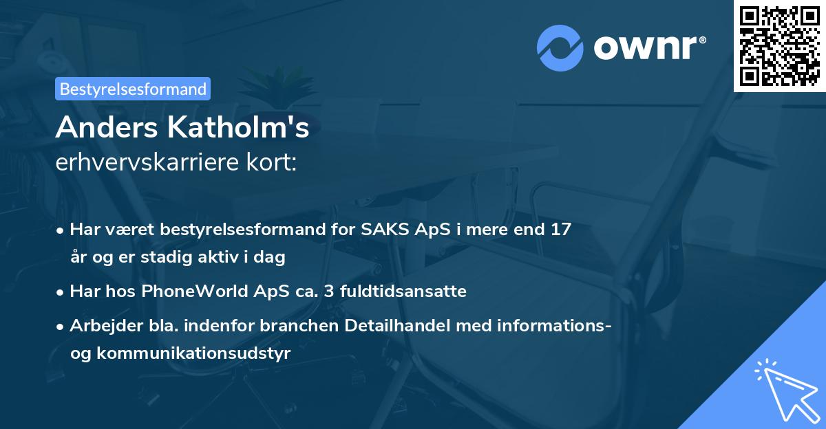 Anders Katholm's erhvervskarriere kort