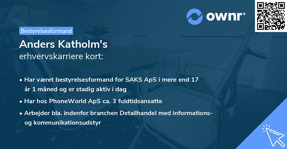 Anders Katholm's erhvervskarriere kort