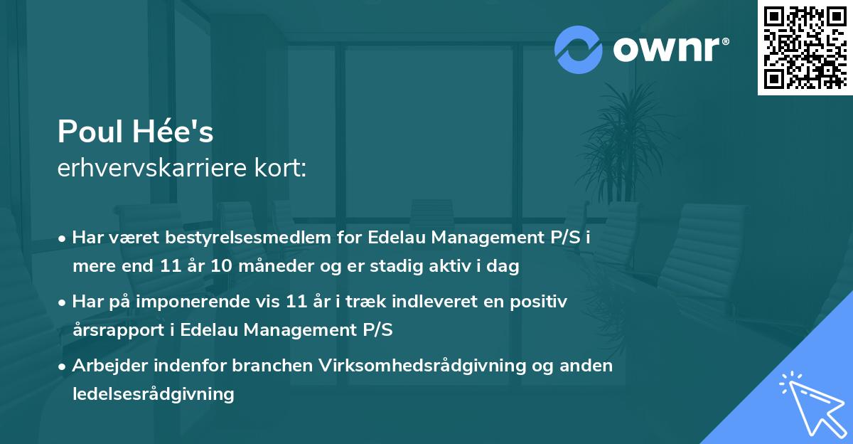 Poul Hée's erhvervskarriere kort