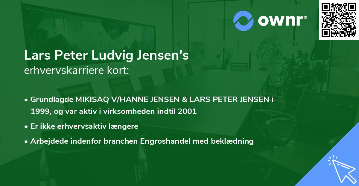Lars Peter Ludvig Jensen's erhvervskarriere kort