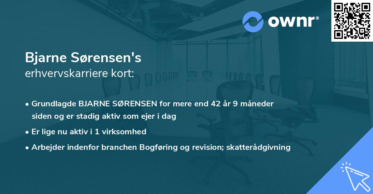 Bjarne Sørensen's erhvervskarriere kort