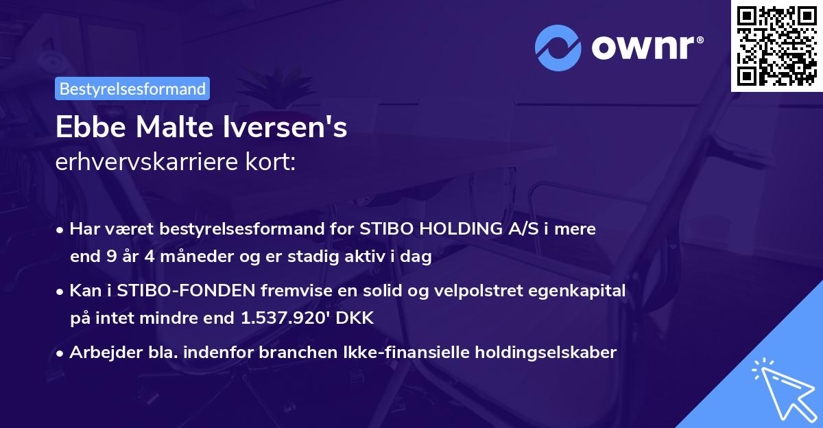 Ebbe Malte Iversen's erhvervskarriere kort