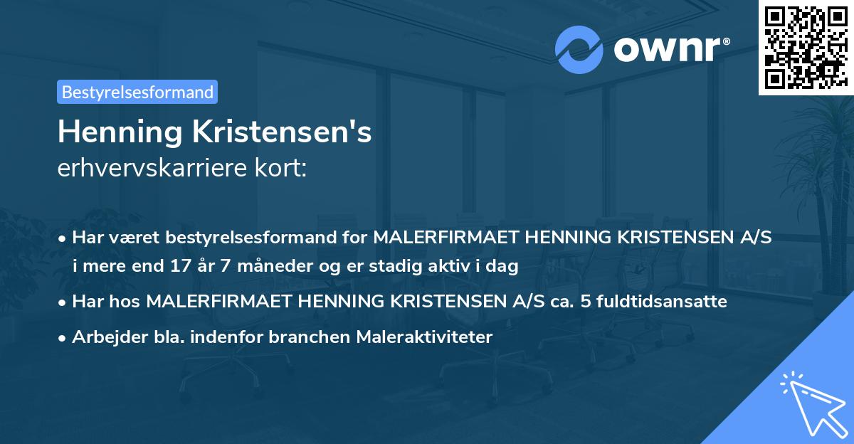 Henning Kristensen's erhvervskarriere kort