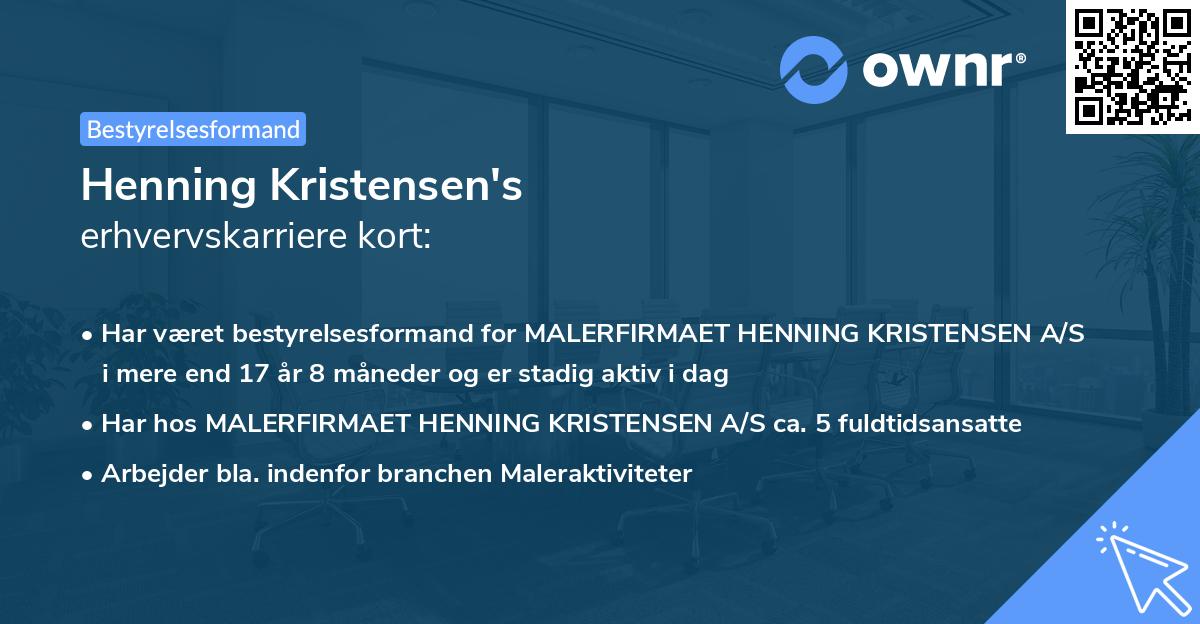 Henning Kristensen's erhvervskarriere kort