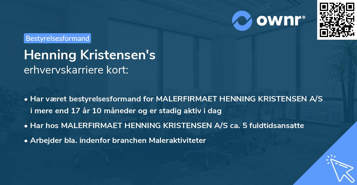 Henning Kristensen's erhvervskarriere kort