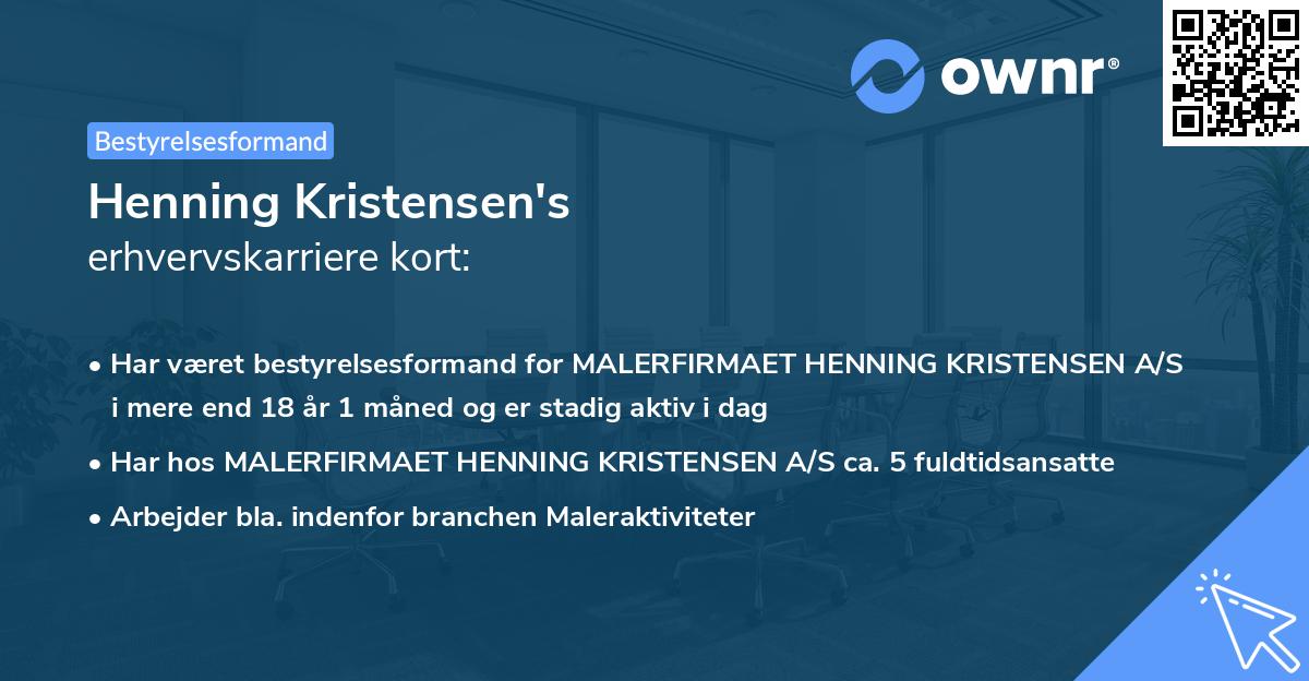 Henning Kristensen's erhvervskarriere kort