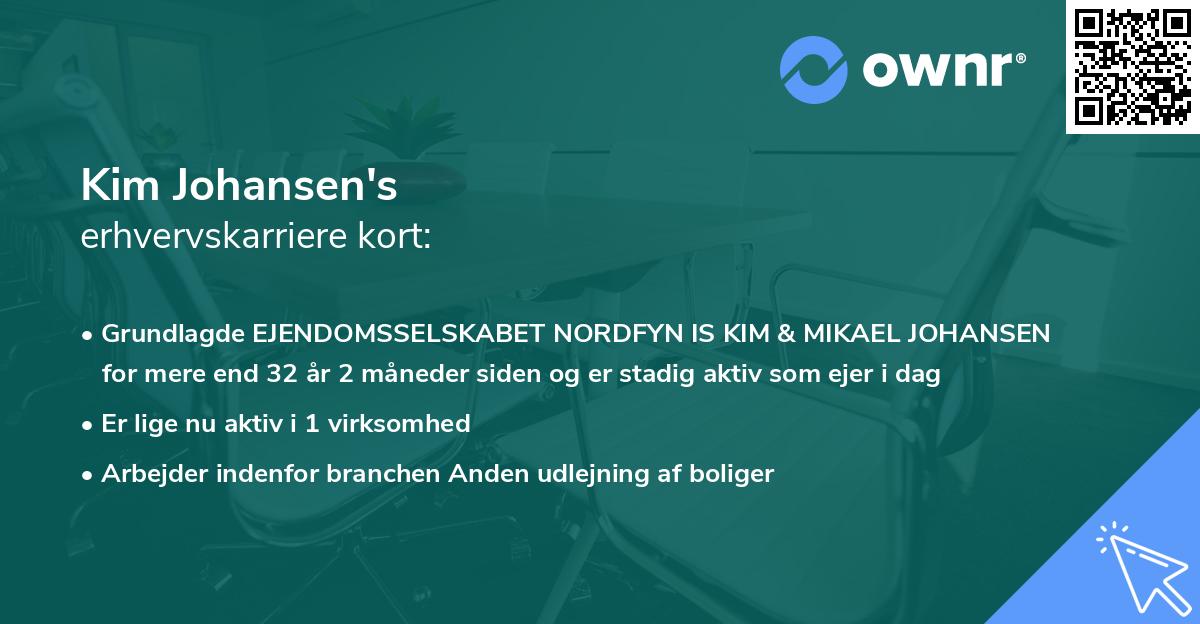 Kim Johansen's erhvervskarriere kort