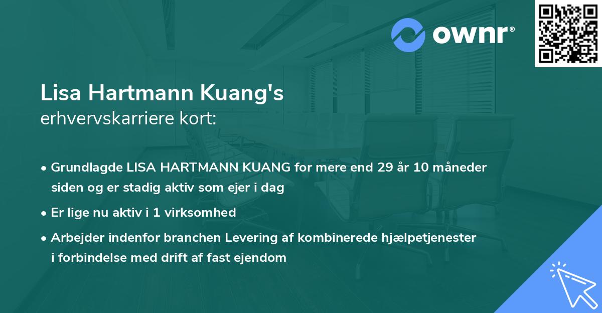 Lisa Hartmann Kuang's erhvervskarriere kort