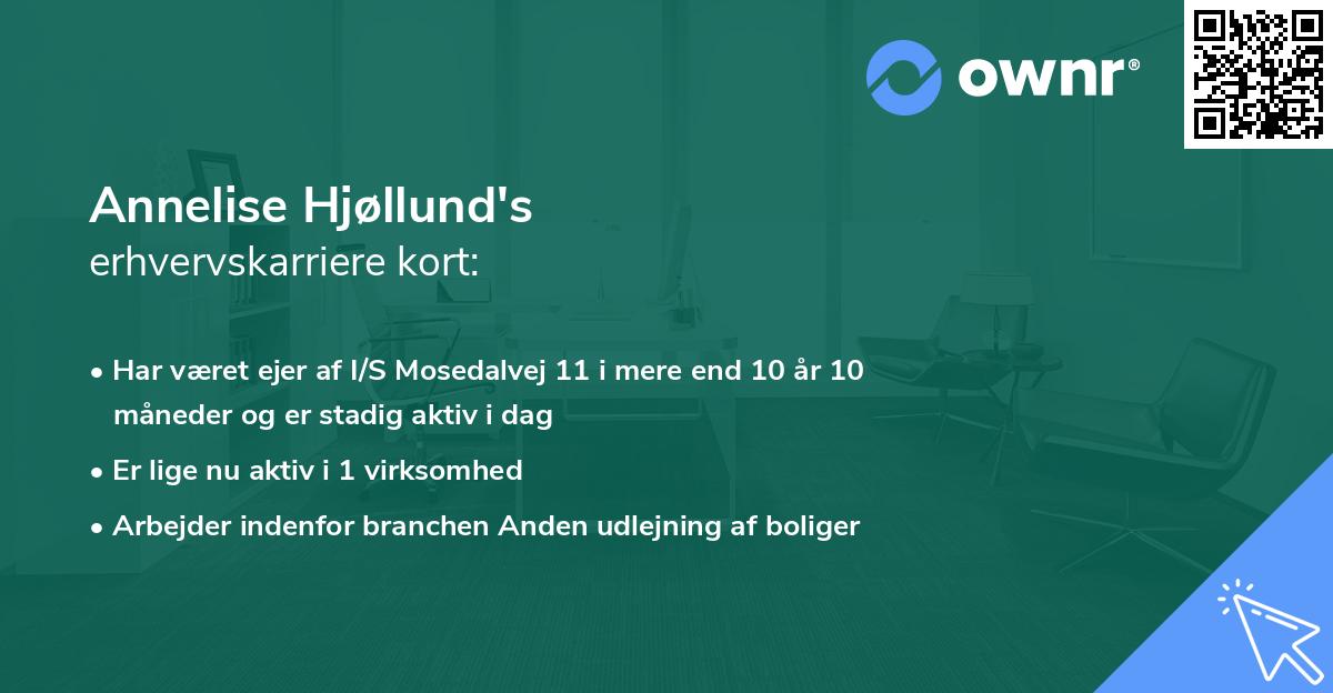 Annelise Hjøllund's erhvervskarriere kort