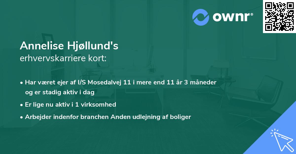 Annelise Hjøllund's erhvervskarriere kort