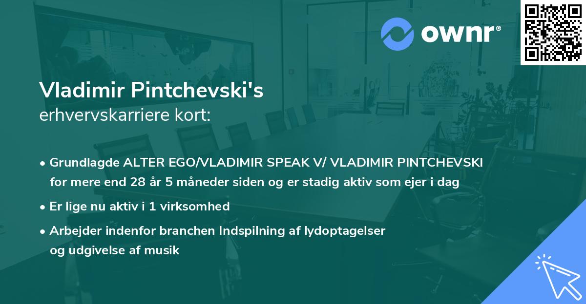 Vladimir Pintchevski's erhvervskarriere kort