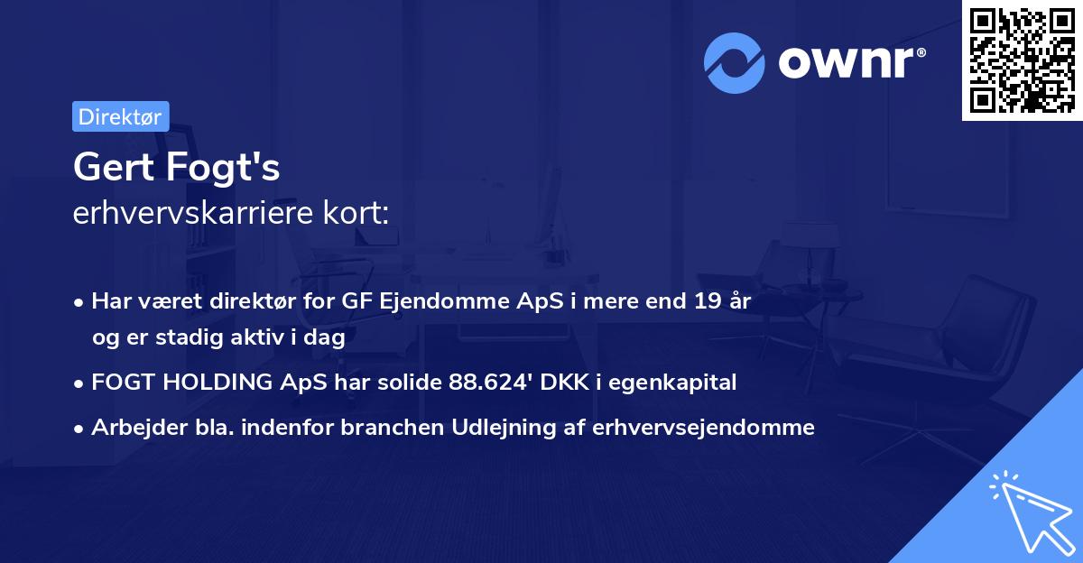 Gert Fogt's erhvervskarriere kort