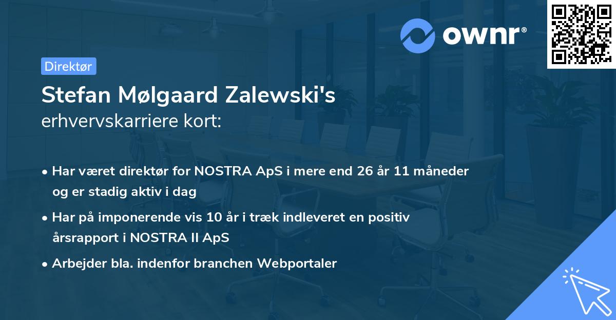 Stefan Mølgaard Zalewski's erhvervskarriere kort