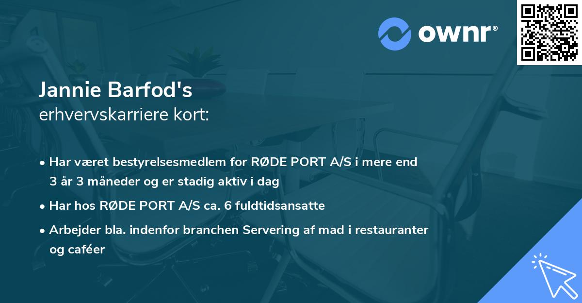 Jannie Barfod's erhvervskarriere kort