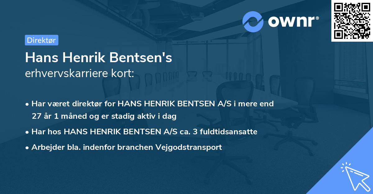 Hans Henrik Bentsen's erhvervskarriere kort