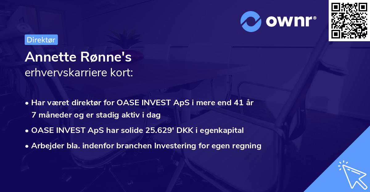 Annette Rønne's erhvervskarriere kort