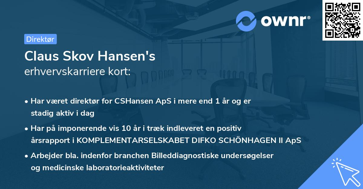 Claus Skov Hansen's erhvervskarriere kort