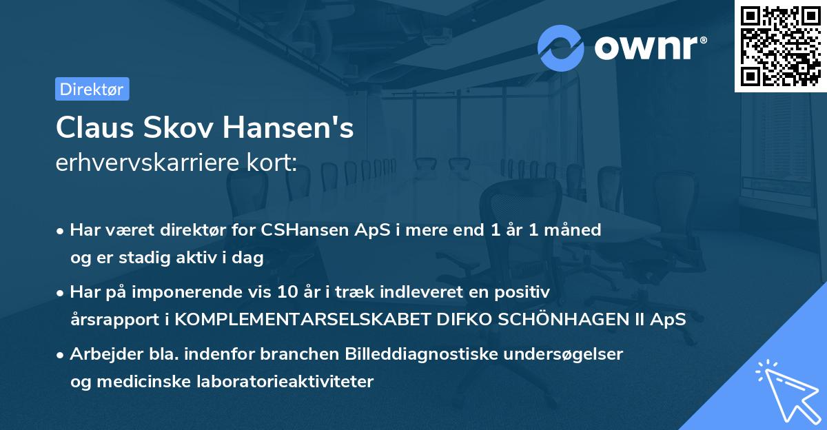 Claus Skov Hansen's erhvervskarriere kort