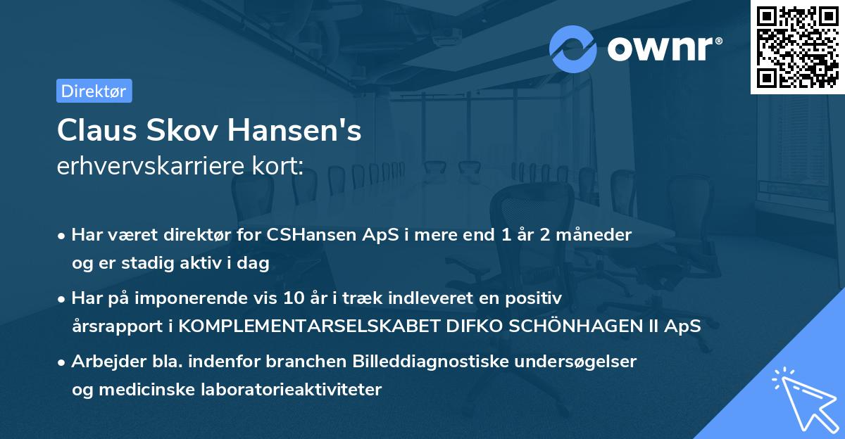 Claus Skov Hansen's erhvervskarriere kort