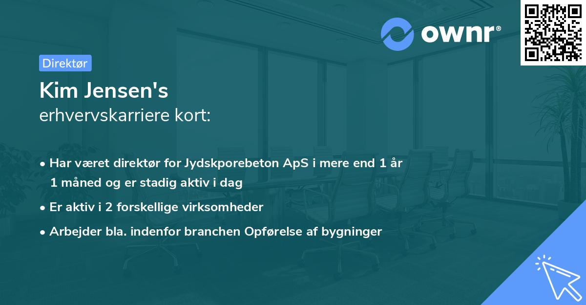 Kim Jensen's erhvervskarriere kort