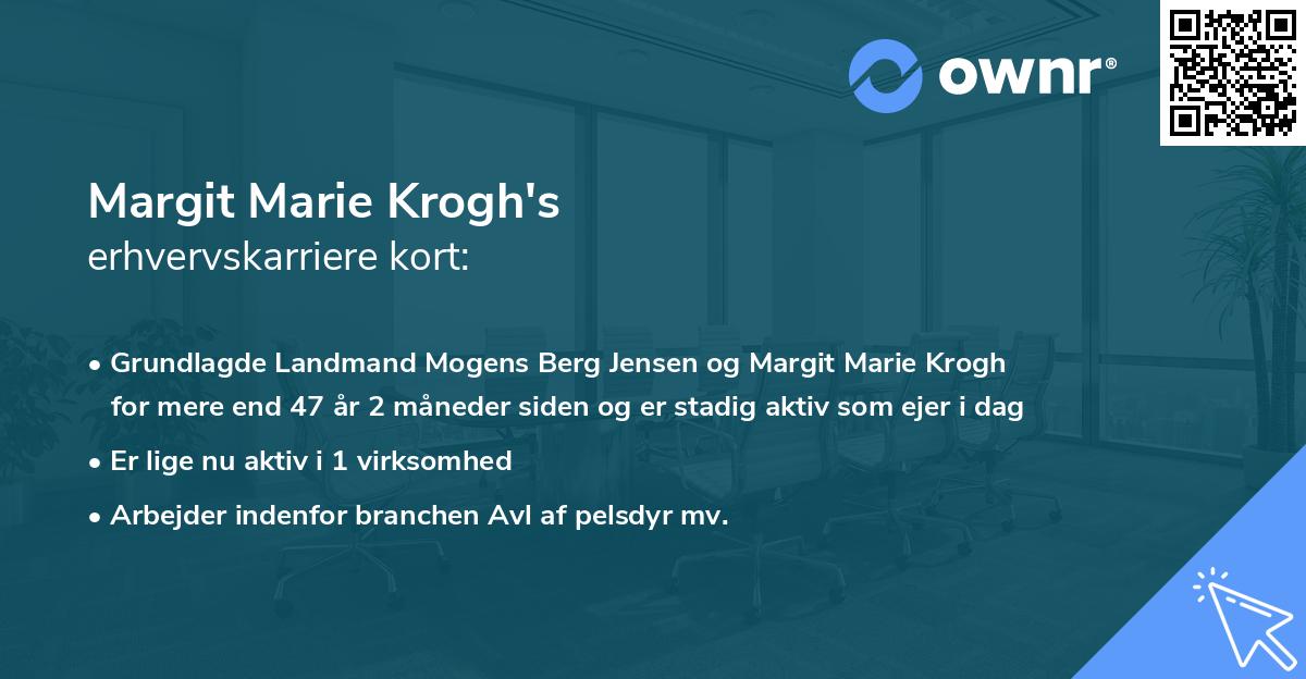 Margit Marie Krogh's erhvervskarriere kort