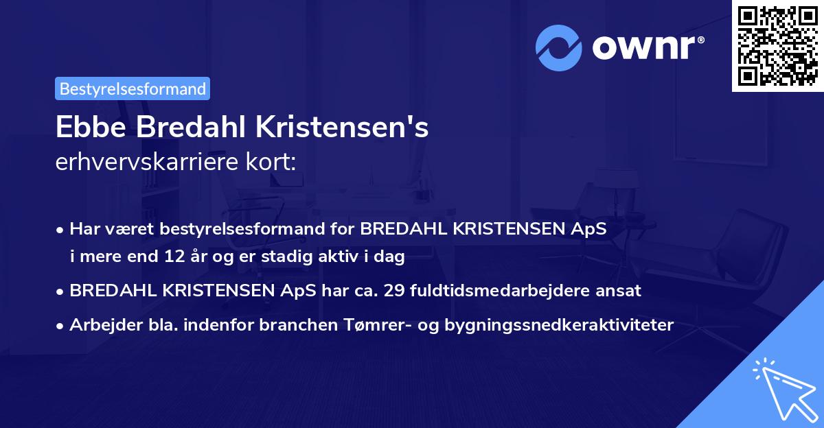 Ebbe Bredahl Kristensen's erhvervskarriere kort