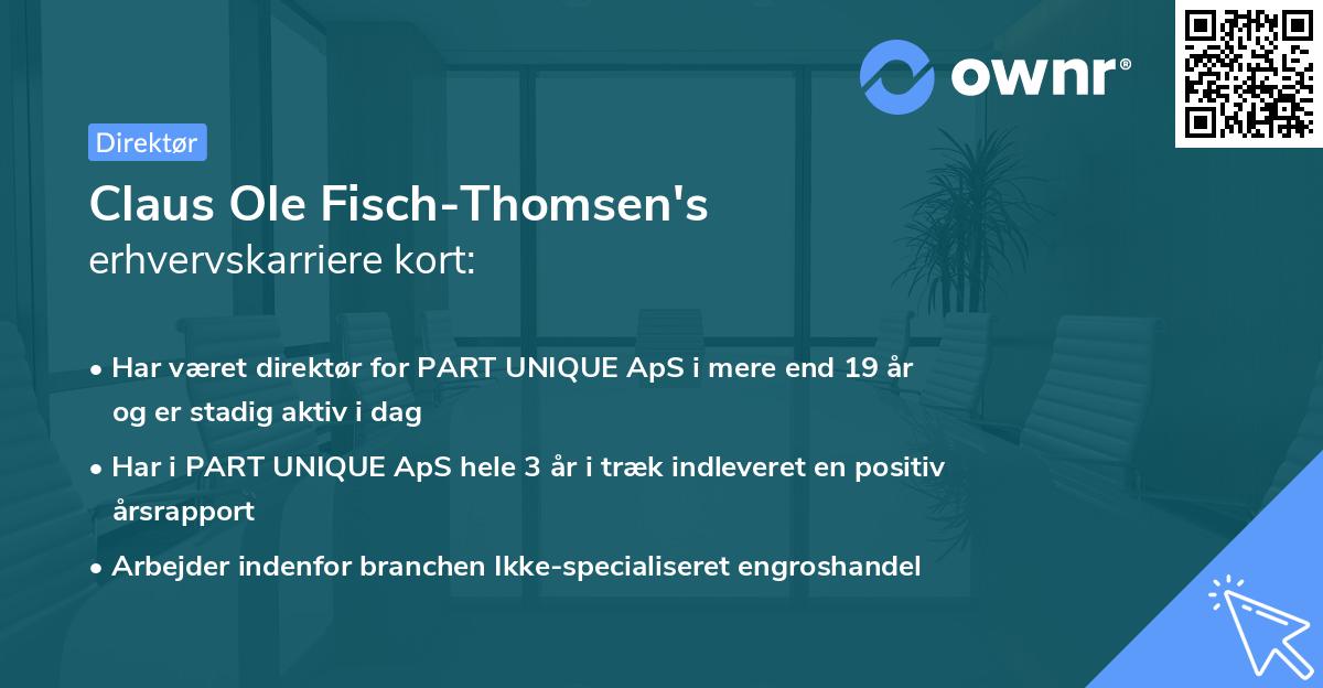 Claus Ole Fisch-Thomsen's erhvervskarriere kort