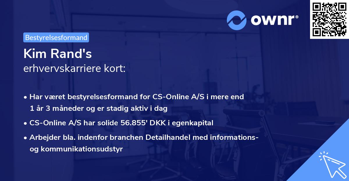 Kim Rand's erhvervskarriere kort