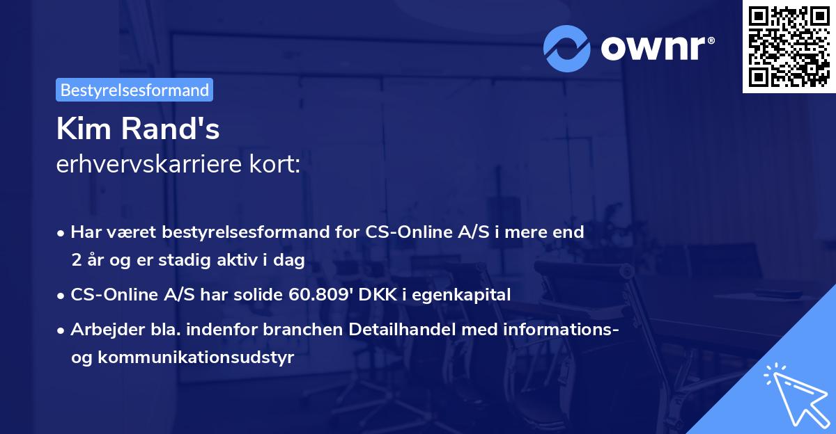 Kim Rand's erhvervskarriere kort