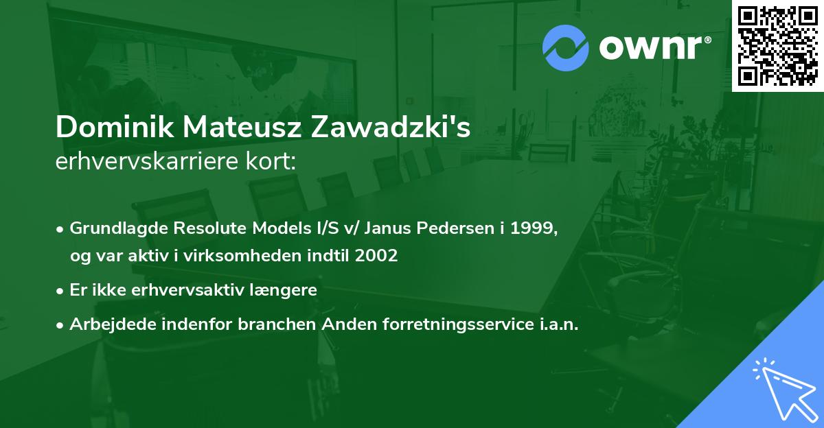 Dominik Mateusz Zawadzki's erhvervskarriere kort
